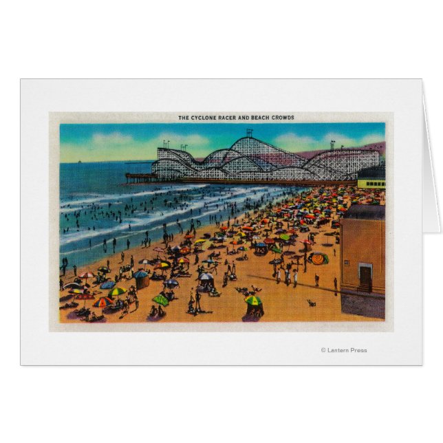 Cyclone Racer and Beach Crowds, Long Beach (Voorkant Horizontaal)