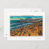 Cyclone Racer and Beach Crowds, Long Beach Briefkaart (Voorkant / Achterkant)