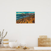 Cyclone Racer and Beach Crowds, Long Beach Poster (Keuken)