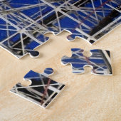 'Cyclone Rollercoaster bij Nacht' Jigsaw Puzzel (Zijkant)