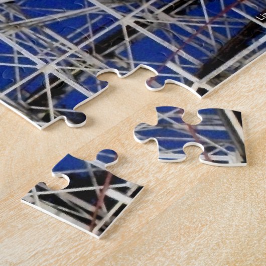 'Cyclone Rollercoaster bij Nacht' Jigsaw Puzzel (Zijkant)