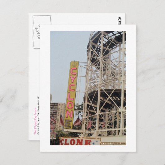 Cyclone Sign (Coney Is., NY) briefkaart (Voorkant / Achterkant)