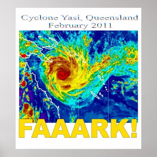Cyclone Yasi, Queensland, februari 2011 Poster (Voorkant)