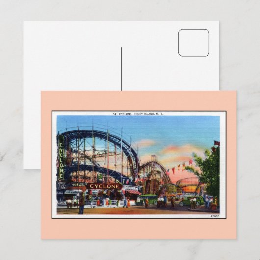  cycloon Coney Island Briefkaart (Voorkant / Achterkant)
