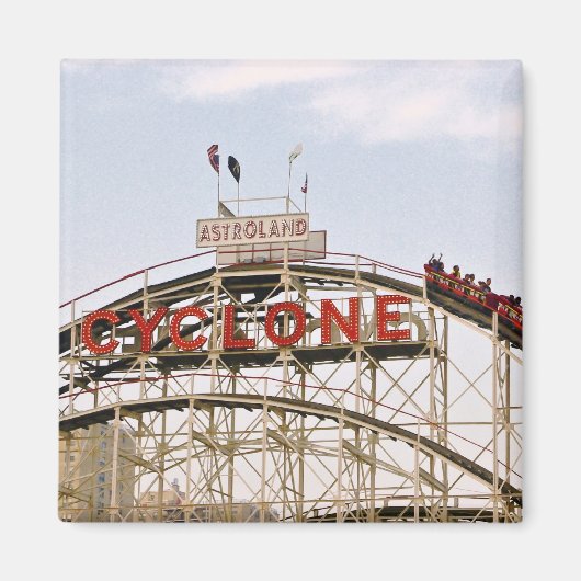 Cycloon Roller Onderzetter - Coney Island, NYC mag Magneet (Voorkant)