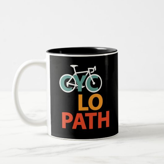 Cyclopath Bicycle Funny Cycling Tweekleurige Koffiemok (Links)