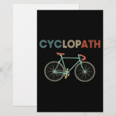 Cyclopath Funny Bicycle Cyclist Humor Briefpapier (Voorkant / Achterkant)