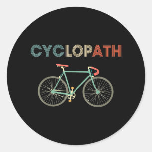 Cyclopath Funny Bicycle Cyclist Humor Ronde Sticker