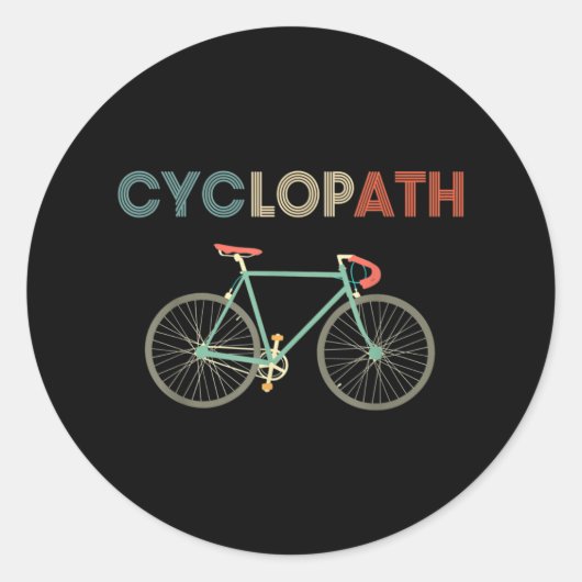 Cyclopath Funny Bicycle Cyclist Humor Ronde Sticker (Voorkant)