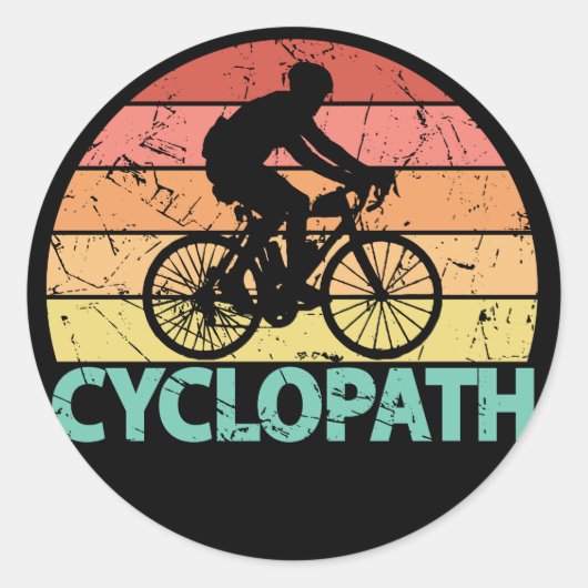 Cyclopath Funny Cycling Ronde Sticker (Voorkant)