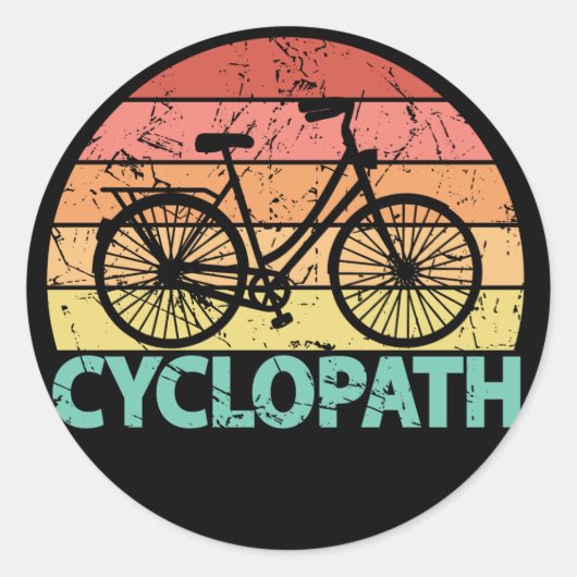 Cyclopath Funny Cycling Ronde Sticker (Voorkant)