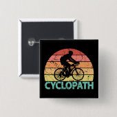 Cyclopath Funny Cycling Vierkante Button 5,1 Cm (Voorkant /achterkant)