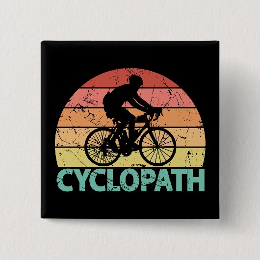 Cyclopath Funny Cycling Vierkante Button 5,1 Cm (Voorkant)