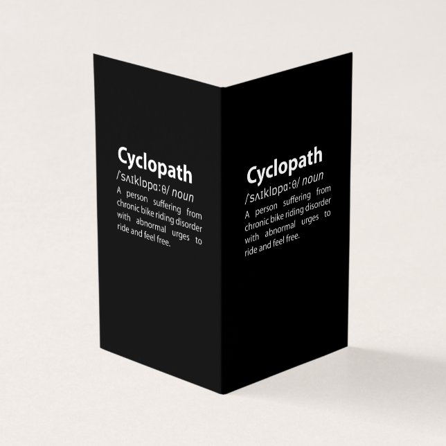 Cyclopath Funny Dictionary Definition Kaart (Buitenkant)
