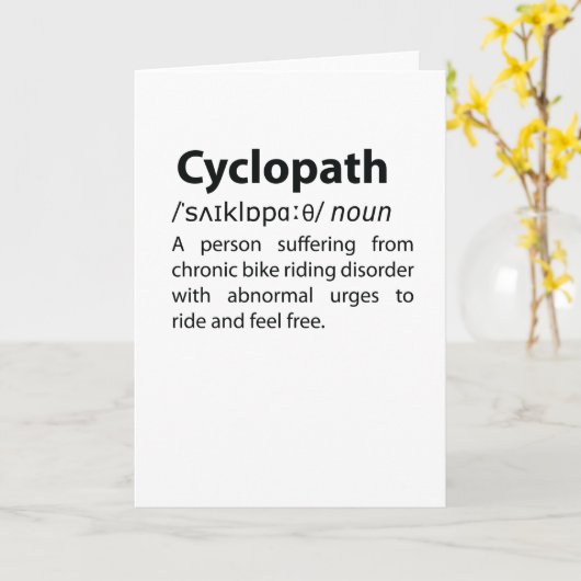Cyclopath Funny Dictionary Definition Kaart (Gele Bloem)