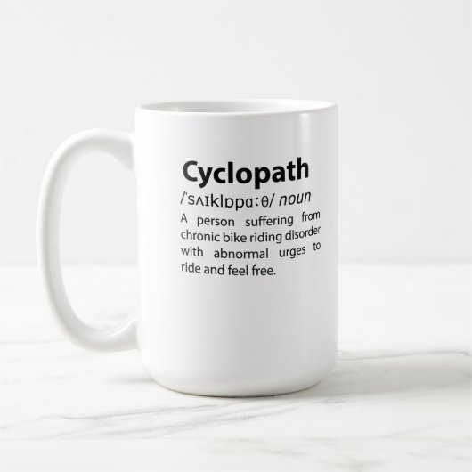 Cyclopath Funny Dictionary Definition Koffiemok (Links)