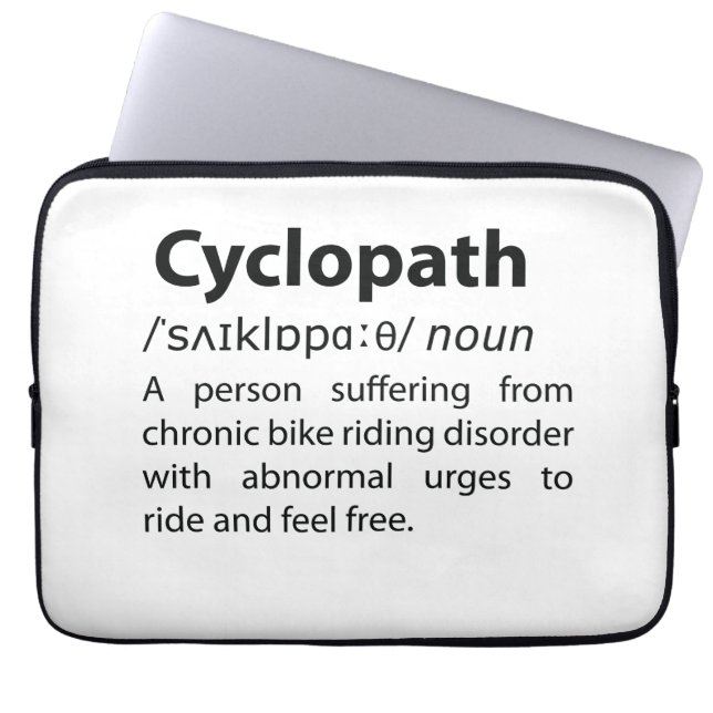 Cyclopath Funny Dictionary Definition Laptop Sleeve (Voorkant)