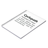 Cyclopath Funny Dictionary Definition Notitieboek (Linkerzijde)