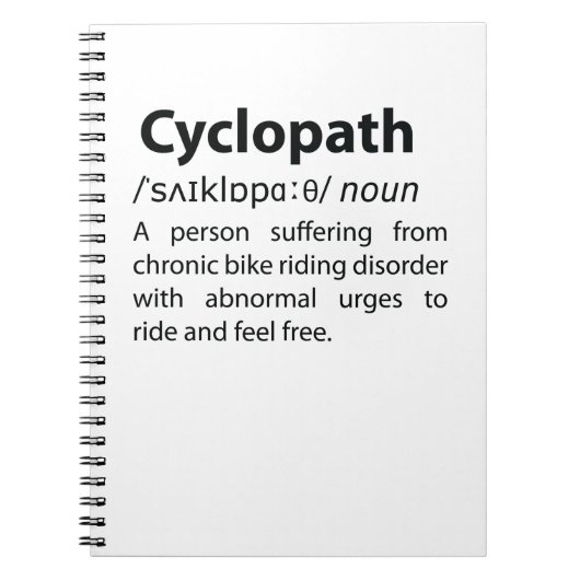 Cyclopath Funny Dictionary Definition Notitieboek (Voorkant)