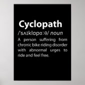 Cyclopath Funny Dictionary Definition Poster (Voorkant)