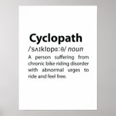 Cyclopath Funny Dictionary Definition Poster (Voorkant)