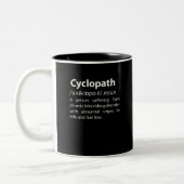 Cyclopath Funny Dictionary Definition Tweekleurige Koffiemok (Links)
