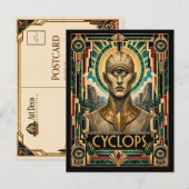 Cyclops, Art Deco Mythisch Briefkaart (Voorkant / Achterkant)