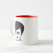 Cyclops Diva Cartoon Raar Meisje: Bernadette Tweekleurige Koffiemok (Voorkant links)