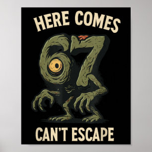 Cyclops Monster 6x7 Meme Behekst Nummer 67 Hallowe Poster