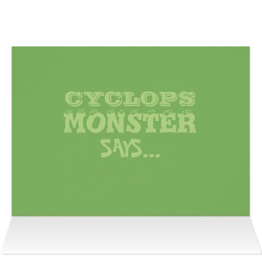 Cyclops Monster (geld cadeau) kaart (Binnen Horizontaal (Boven))