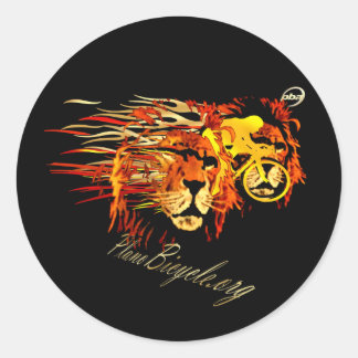 Cyclus als een leeuw op Fire Plano Texas Cycling Ronde Sticker