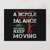Cyclus Blijf bewegen om uw balans te behouden Briefkaart (Voorkant)