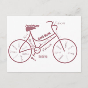 Cyclus, cyclus, bike, Motivatie woorden Briefkaart