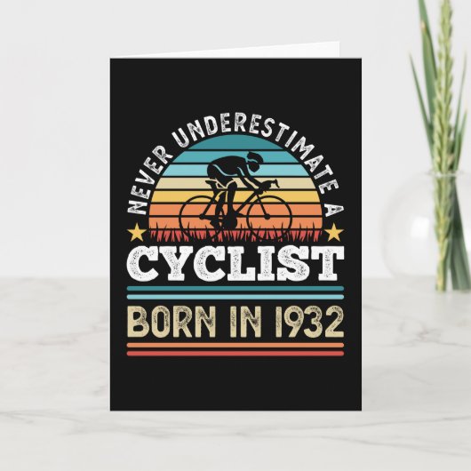 Cyclus geboren in 1932 90th Birthday Gift Cycling Kaart (Voorkant)