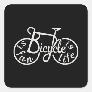 Cyclus is leuk, fiets is leven vierkante sticker
