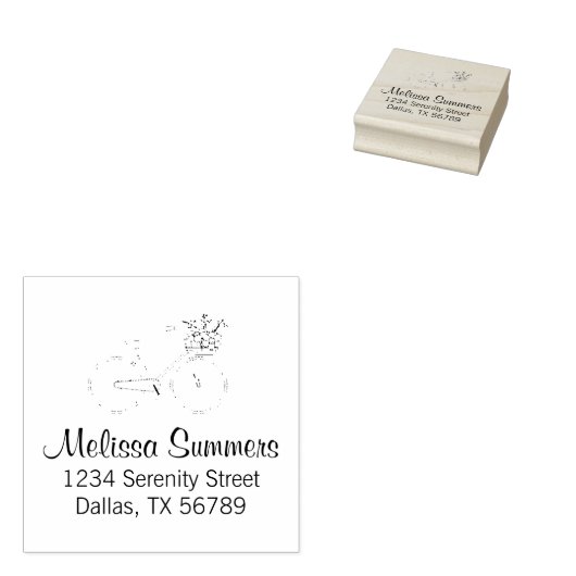 Cyclus met een Vloeradres Rubberstempel (Gestempeld)