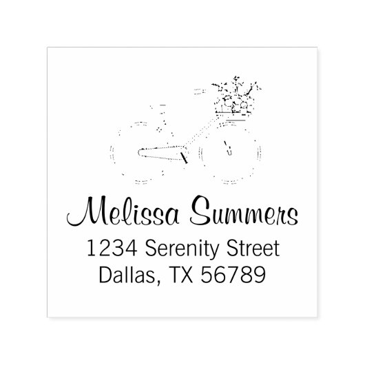 Cyclus met een Vloeradres Zelfinktende Stempel (Design)