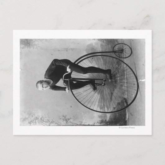 Cyclus met grote voorwielfoto briefkaart (Voorkant)