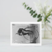 Cyclus met grote voorwielfoto briefkaart (Staand voorkant)