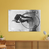 Cyclus met grote voorwielfoto canvas afdruk (Insitu (Woonkamer))