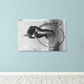 Cyclus met grote voorwielfoto canvas afdruk (Insitu (Houten vloer))