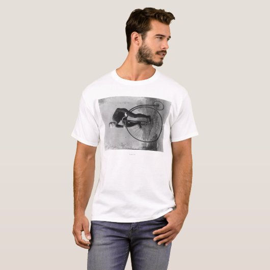 Cyclus met grote voorwielfoto t-shirt (Voorkant volledig)