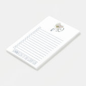Cyclus met mandje roze bloemen zomerleven post-it® notes (Schuin)