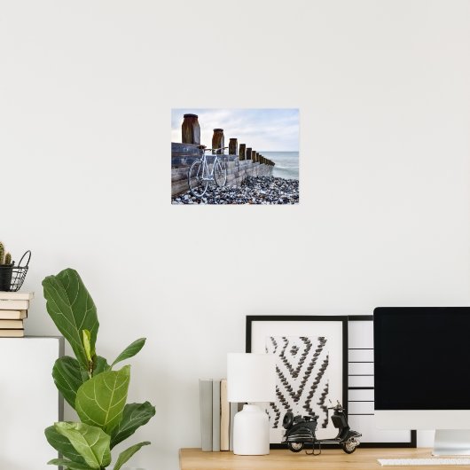 Cyclus op het strand poster (Thuiskantoor)