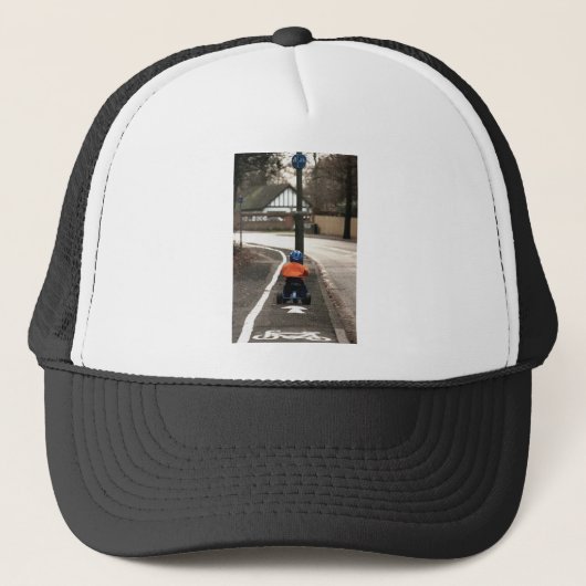 Cyclus rijstrook trucker pet (Voorkant)