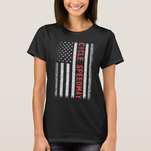 Cyclus Speedway American Flag 4 juli T-shirt (Voorkant)