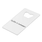 Cyclus tussen creditkaart flessenopener (Achterkant Gekanteld)