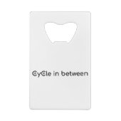 Cyclus tussen creditkaart flessenopener (Achterkant)