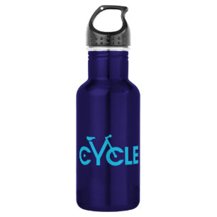 Cyclus Type Bike Water Fles, Blauw grafisch Waterfles