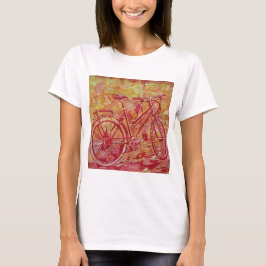 Cyclus van rood, geel en gekleurd t-shirt (Voorkant)